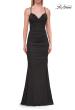 Picture of: Satin Gown with Cowl Neck and Open Back in Black, Style: 33193, Detail Picture 11