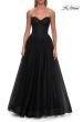 Picture of: Tulle Ball Gown with Beaded Corset Bodice and High Slit in Black, Style: 33410, Detail Picture 11