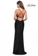 Picture of: Form Fitting Jersey Dress with Ruching and Strappy Back in Black, Style: 27501, Detail Picture 12