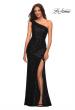 Picture of: One Shoulder Gown in Elegant Soft Sequin Fabric in Black, Detail Picture 12