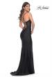 Picture of: Ruched Jersey Dress with Illusion Corset Lace Top in Black, Style: 31857, Detail Picture 12