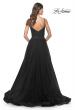 Picture of: Simple Tulle A-LIne Prom Dress with Ruched Illusion Bodice in Black, Style: 32130, Detail Picture 12