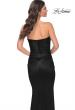 Picture of: Strapless Stretch Satin Dress with Ruching in Black, Style: 32300, Detail Picture 12
