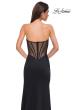 Picture of: Chic Jersey Dress with Asymmetrical Neckline and Sheer Back in Black , Style 32849, Detail Picture 12