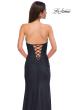 Picture of: Strapless Jersey Dress with Lace Up Back and Rhinestone Neckline in Black , Style 32931, Detail Picture 12