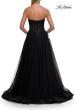 Picture of: Strapless A-Line Gown with Embroidered Corset and Slit in Black, Style: 33528, Detail Picture 12