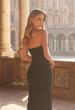 Picture of: Strapless Ruched Rhinestone Gown with Sheer Skirt in Black, Style: 33725, Detail Picture 12