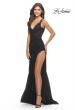 Picture of: Lace Dress with High Side Slit and V Neckline in Black, Style: 30767, Detail Picture 13