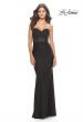 Picture of: Sweetheart Strapless Jersey Gown with Lace Sheer Bodice in Black, Style: 31180, Detail Picture 13