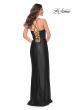 Picture of: Stretch Satin Gown with Bustier Top and Lace Up Back in Black, Style: 32264, Detail Picture 13