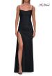 Picture of: Cowl Neck Fitted Gown with Slit and Lace-Up Back in Black, Style: 33365, Detail Picture 13