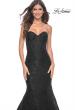 Picture of: Mermaid Stretch Lace Dress with Bustier Top and Sheer Back in Black, Style: 32249, Detail Picture 14