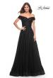 Picture of: A-Line Tulle Prom Dress with Off the Shoulder Top in Black, Style: 30498, Detail Picture 15