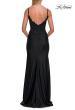 Picture of: Rhinestone Lace Bodice Jersey Gown with Slit and Low Back in Black, Style: 33439, Detail Picture 15