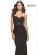 Picture of: Sweetheart Strapless Jersey Gown with Lace Sheer Bodice in Black, Style: 31180, Detail Picture 17