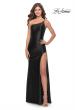 Picture of: Simple One Shoulder Liquid Jersey Dress in Black, Style: 31391, Detail Picture 17