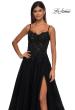 Picture of: Lace and Tulle A-line Prom Dress with High Slit in Black , Style: 32646, Detail Picture 17