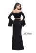 Picture of: Off the Shoulder Two Piece Dress with Flared Sleeves in Black, Style: 25261, Back Picture