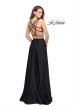 Picture of: Two Piece Prom Dress with Shorts and Strappy Back in Black, Style: 25288, Back Picture