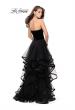 Picture of: Strapless Tulle Ball Gown with Velvet Detail in Black, Style: 25461, Back Picture