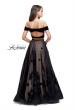 Picture of: Two Piece Prom Dress with Velvet Top and Tulle Skirt in Black, Style: 25574, Back Picture