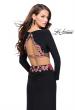 Picture of: Long Sleeve Two Piece Dress with Floral Applique in Black, Style: 25695, Back Picture