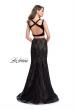 Picture of: Long Two Piece Prom Dress with Velvet Top in Black, Style: 25772, Back Picture