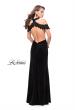 Picture of: Off the Shoulder Velvet Dress with Attached Choker in Black, Style: 25937, Back Picture