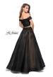 Picture of: Off the Shoulder Two Piece Gown with Polka Dot Print in Black, Style: 26110, Back Picture