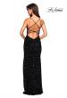 Picture of: Long Sequin Gown with Plunging Sweetheart Neckline in Black, Style: 26937, Back Picture
