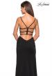 Picture of: Form Fitting Prom Dress with Tape Beaded Straps in Black, Style: 27060, Back Picture