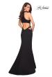 Picture of: Black Jersey Dress with High Neckline and Cut Outs in Black, Style: 27147, Back Picture