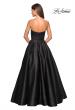 Picture of: Long Metallic Strapless A Line Ball Gown in Black, Style: 27280, Back Picture