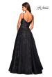 Picture of: Lace Organza Evening Gown with Sweetheart Neckline in Black, Style: 27449, Back Picture