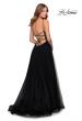 Picture of: Long Tulle Prom Dress with Beaded Bodice in Black, Style: 28535, Back Picture