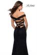Picture of: Long Off the Shoulder Prom Dress with Lace Up Back in Black, Style: 28545, Back Picture
