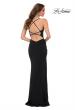 Picture of: Simple Jersey Dress with Ruched Lace Up Side Detail in Black, Style 29444, Back Picture