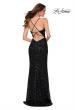 Picture of: Long Sequin Gown with Thick Sequin Print Fabric in Black, Style 29642, Back Picture