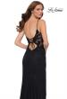 Picture of: Sleek Lace Long Dress with Sheer Sides and Open Back in Black, Style 29694, Back Picture