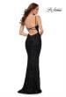 Picture of: Modern Gown with Thick Line Sequin Fabric in Black, Style 29713, Back Picture