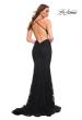Picture of: Stunning Mermaid Stretch Lace Gown with Low Back in Black, Back Picture