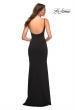 Picture of: Simple Elegant Long Jersey Dress with Scoop Neck in Black, Style: 30541, Back Picture
