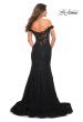Picture of: Mermaid Lace Off the Shoulder Gown with Sheer Back in Black, Back Picture