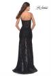 Picture of: Romper Stretch Lace Dress with Sheer Skirt and Bodice in Black, Style: 31252, Back Picture