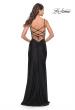 Picture of: Cut Out Jersey Dress with High Slit in Black, Style: 31332, Back Picture