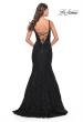 Picture of: Mermaid Beaded Lace Dress with Sheer Bodice in Black, Style: 31524, Back Picture
