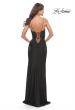 Picture of: Jersey Dress with Lace Up Deep V Neckline in Black, Style: 31553, Back Picture
