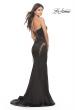 Picture of: Liquid Jersey Gown with Mesh Strappy Side Panels in Black, Style: 31601, Back Picture