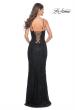 Picture of: Intricate Lace Up Back Prom Dress in Beaded Lace in Black, Style: 31973, Back Picture