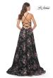 Picture of: Unique Lace Sequin Applique Tulle A-Line Prom Dress in Black, Style: 32031, Back Picture